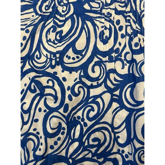 Lilly Pulitzer Sarasota Beaded Tunic Size Medium Cotton Blue V Neck Paisley - Picture 10 of 11